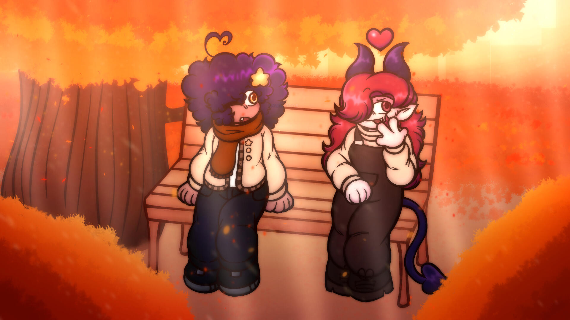 "Fevertober Day 7: Autumn. Iris looks so adorable in that outfit :)" (Characters in Art Credits: "Cesarfever_")