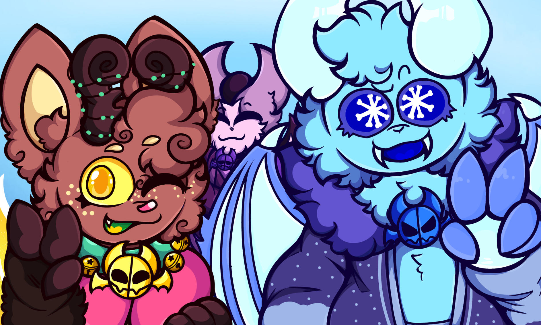 "Fevertober Day 25: Festive Frontiers. I still love this drawing to this day and enjoy the story of these characters!" (Characters in Art Credits: "Reebee")